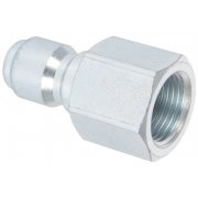 3/8" Male QR to 3/8" BSP Female - 250 Bar / 3625 Psi - Plated Steel Coupler