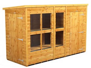 Power 10x4 Pent Combined Potting Shed with 4ft Storage Section