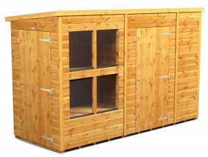 Power 10x4 Pent Combined Potting Shed with 6ft Storage Section