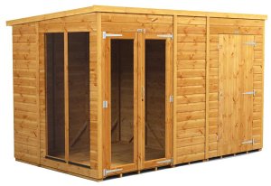 Power 10x6 Pent Summer House with 4ft Side Store