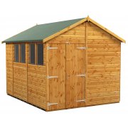 Power 10x8 Apex Garden Shed with Double Doors