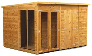 Power 10x8 Pent Summer House with 6ft Side Store