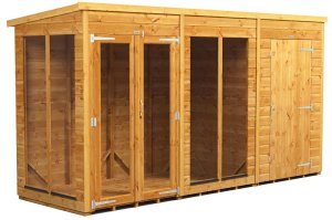 Power 12x4 Pent Summer House with 4ft Side Store