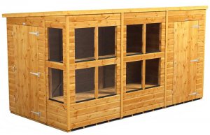 Power 12x6 Pent Combined Potting Shed with 4ft Storage Section
