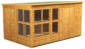 Power 12x8 Pent Combined Potting Shed with 6ft Storage Section