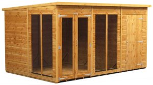 Power 12x8 Pent Summer House with 4ft Side Store