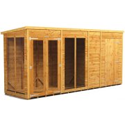 Power 14x4 Pent Summer House with 4ft Side Store