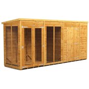 Power 14x4 Pent Summer House with 6ft Side Store