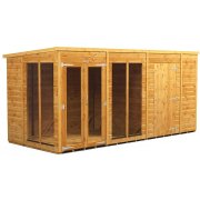Power 14x6 Pent Summer House with 6ft Side Store