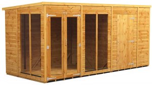 Power 14x6 Pent Summer House with 6ft Side Store