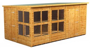 Power 14x8 Pent Combined Potting Shed with 6ft Storage Section