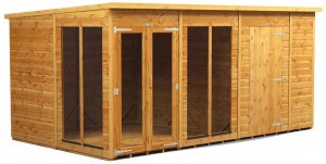 Power 14x8 Pent Summer House with 6ft Side Store