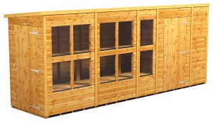 Power 16x4 Pent Combined Potting Shed with 6ft Storage Section