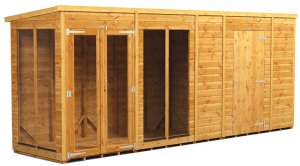 Power 16x4 Pent Summer House with 6ft Side Store