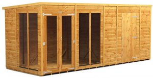 Power 16x6 Pent Summer House with 6ft Side Store
