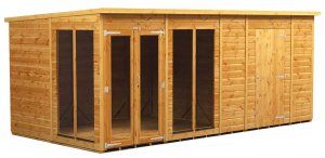 Power 16x8 Pent Summer House with 6ft Side Store