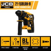JCB 18V Cordless Brushless SDS Rotary Hammer Drill - Bare Unit - 21-18BLRH-B