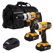 JCB 18V Cordless Combi Drill and Impact Driver with 2 x 2.0Ah Li-on Batteries