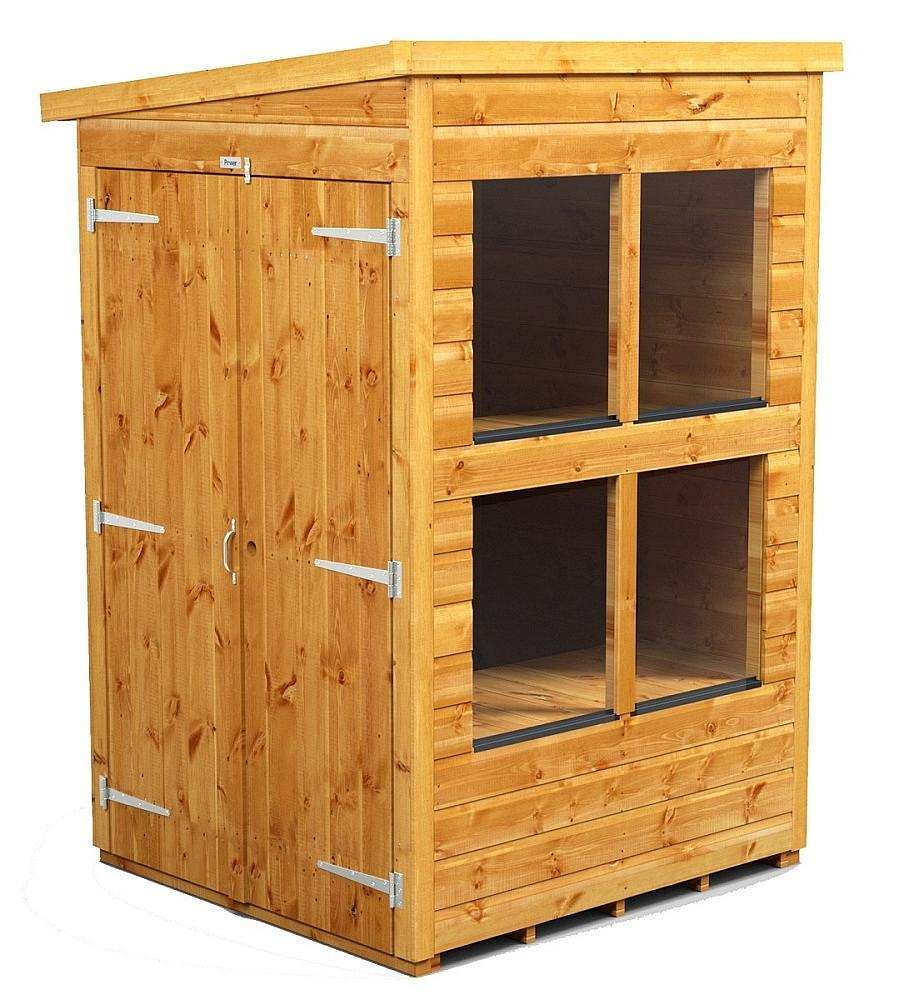 Power 4x4 Pent Potting Shed Double Door Black Friday Shed Deals