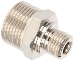 M22 Male to 1/4" BSP Male 275 Bar / 3990 Psi - Nickel Plated Brass Coupler