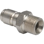 BE 1/4" Male QR to 1/4" Male Thread 275 Bar / 4000 Psi - Stainless Steel Coupler