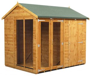 Power 8x6 Apex Summer House with 4ft Side Store