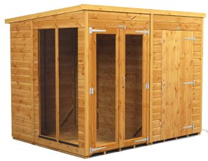 Power 8x6 Pent Summer House with 4ft Side Store