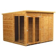 Power 8x8 Pent Summer House with 4ft Side Store