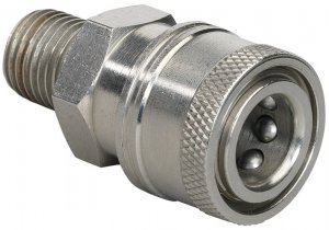 BE 1/4" Female QR to 1/4" NPT Male 275 Bar / 4000 Psi - Stainless Steel Coupler