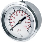 Wika Bourdon Tube Pressure Gauge - 0 to 400Bar / 5800 psi - Rear 1/4"BSP Male Thread