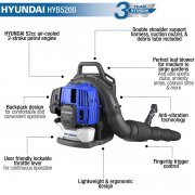 Hyundai HYB5200 52cc 2-Stroke Backpack Petrol Leaf Blower