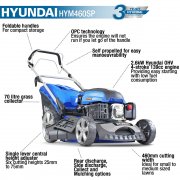Hyundai HYM460SP 46cm / 18in Self Propelled Petrol Lawn Mower