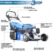 Hyundai HYM480SPR 48cm / 18in Self Propelled Petrol Roller Lawn Mower
