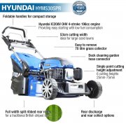 Hyundai HYM530SPR 21" 53cm Self Propelled 196cc Petrol Rear Roller Lawn Mower