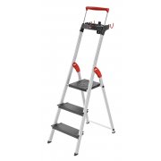 Hailo L100 Topline 3 Step Aluminium Step Ladder with Utility Platform