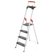 Hailo L100 Topline 4 Step Aluminium Step Ladder with Utility Platform