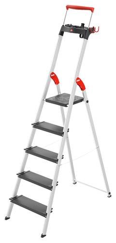Hailo L100 Topline 5 Step Aluminium Step Ladder with Utility Platform