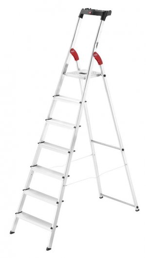 Hailo L60 Standardline 7 Step Aluminium Step Ladder with Utility Platform