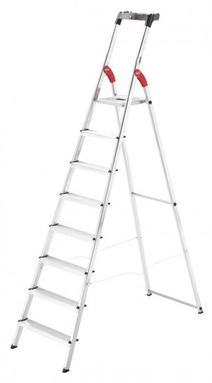 Hailo L60 Standardline 8 Step Aluminium Step Ladder with Utility Platform
