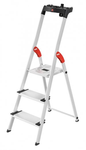 Hailo L80 Comfortline 3 Step Aluminium Step Ladder with Utility Platform