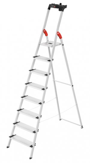 Hailo L80 Comfortline 8 Step Aluminium Step Ladder with Utility Platform