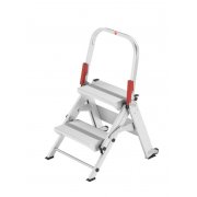 Hailo ST100 Topline Folding Step Ladder with Intergrated Rollers - 2 Step