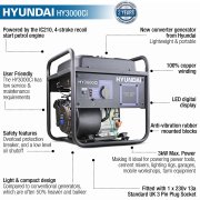 Hyundai HY3000Ci 3kW 3.75kVA Euro 5 Petrol Converter Generator - 2020 Version