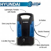 Hyundai HYW1700E 120 Bar / 1740 Psi Electric Pressure Washer - 5.5lpm