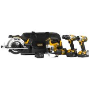 JCB 18V 5 Piece Cordless Tool Kit with Combi Drill, Impact Driver, Multi Tool, Jigsaw and Circular Saw