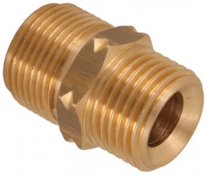 M22 Male to M22 Male 250 Bar / 3625 Psi - Brass Coupler