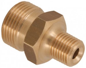 M22 Male to 3/8" NPT Male 250 Bar / 3625 Psi - Brass Coupler