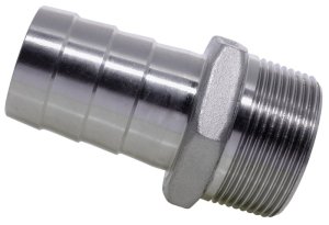 Stainless Steel Hose Barb - 1/2" BSP Male thread and 3/8" hose barb - stainless steel