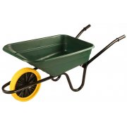 90 Litre Green Coloured Polypropylene Barrow with Puncture Proof Wheel