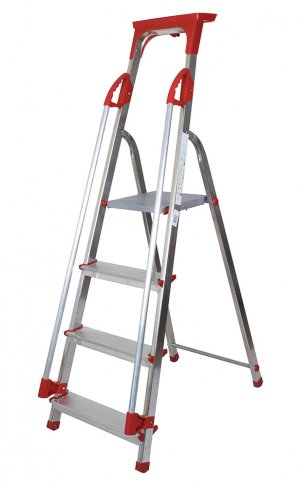 Abbey 4 Step Aluminium Safety Platform Step Ladder